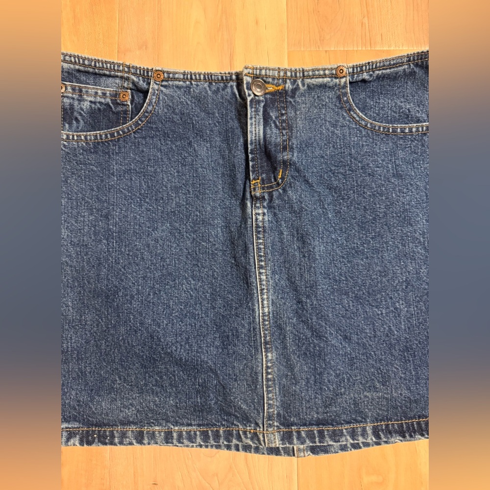 Vintage Y2K Mossimo Denim Lace Up Skirt - Picture 3 of 10